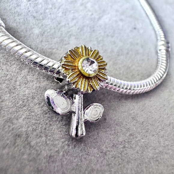 Sunflower Yellow Bead Charm fits PANDORA - Picture 3 of 11